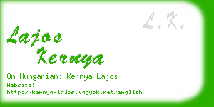 lajos kernya business card